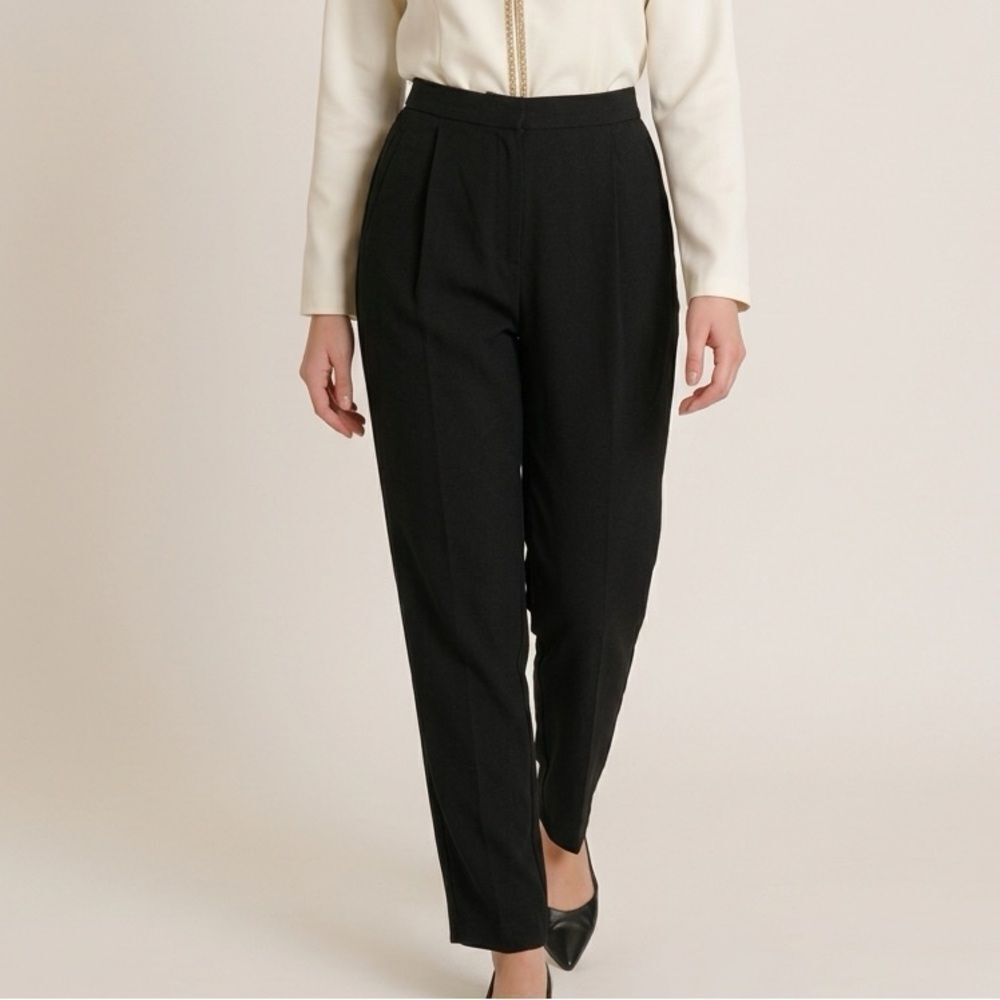 Euc American Apparel Women’s Elegant Black Side Zip Trousers Pants - Size Xs